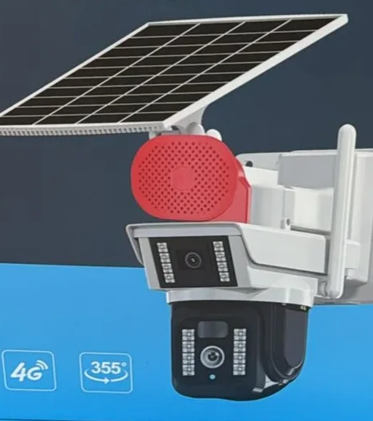 O-kam 3940 Solar Sim Kartlı Güvenlik Kamerası Güneş Enerjili 4G Dual Lens Kamera