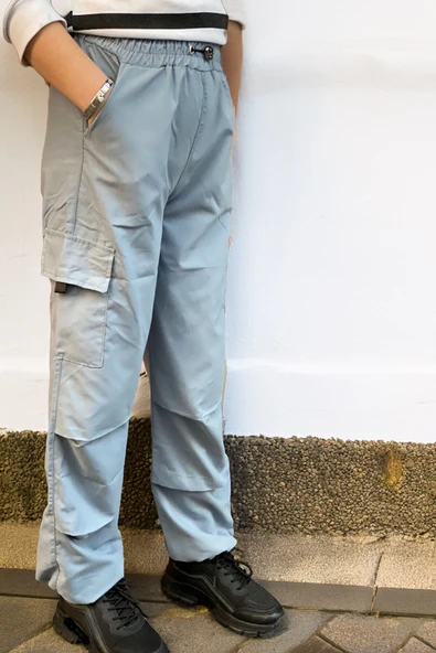 Kız Çocuk Kargo Cepli Paraşüt Pantolon 12158 - Resim 6