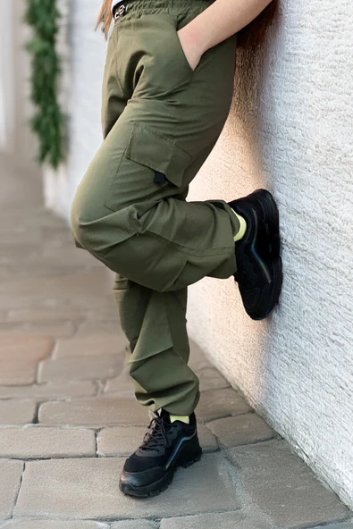 Kız Çocuk Kargo Cepli Paraşüt Pantolon 12158 - Resim 12