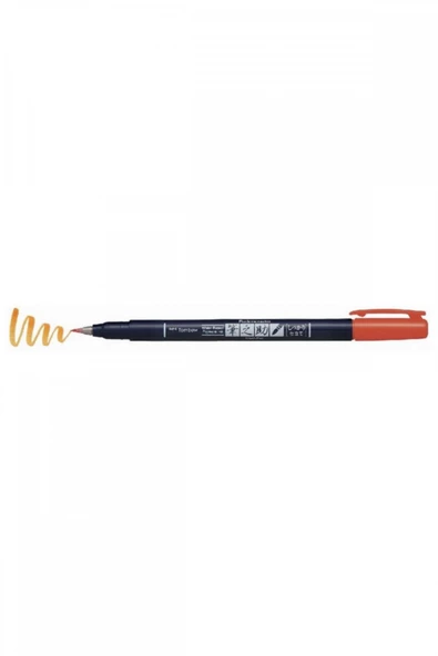 Tombow Fudenosuke Brush Pen Fırça Uçlu Kalem Sert Uç - Turuncu