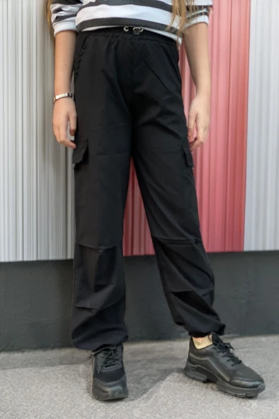 Kız Çocuk Kargo Cepli Paraşüt Pantolon 12158 ürün görseli