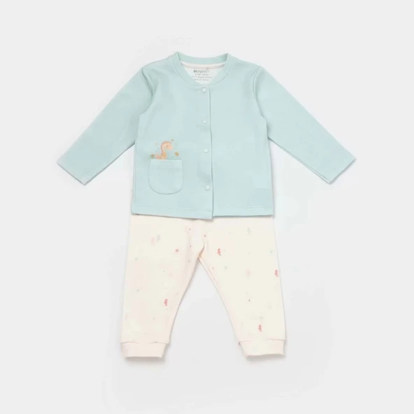 Save The Seahorse Bebek Pijama Takımı  Bejmint