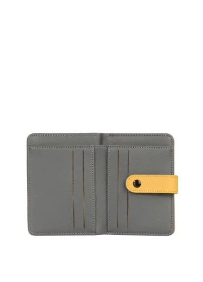 CENGİZ PAKEL Cengiz Pakel Kadın Mini Boy Çıt Çıt Detaylı Cüzdan – 65315M - Hardal/Gri - 3