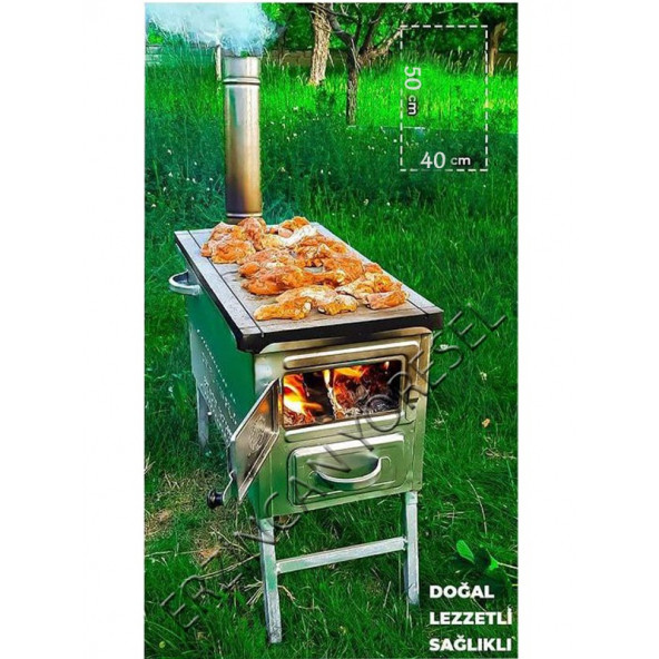 30x50 mangal barbekü ızgara taşlı  çerçeveli