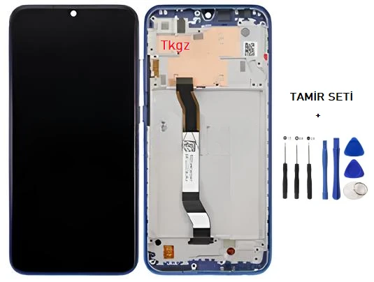 Xiaomi Redmi NOTE 8 Uyumlu Lcd Ekran Dokunmatik SERVİS Orijinali ÇITALI MAVİ + TAMİR SETİ