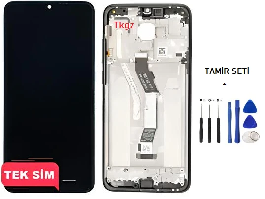 Xiaomi Redmi NOTE 8 PRO Uyumlu Lcd Ekran Dokunmatik SERVİS Orijinali ÇITALI SİYAH + TAMİR SETİ
