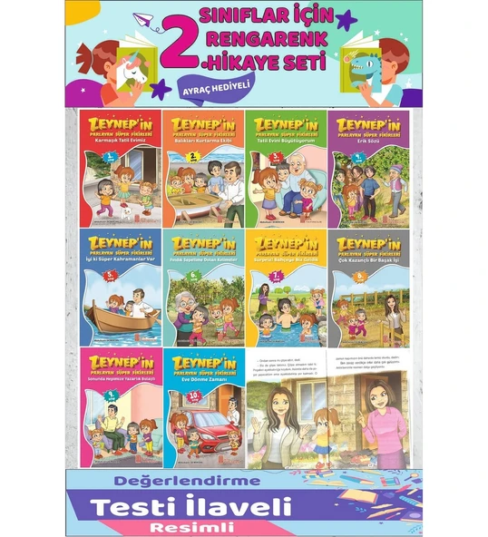 2.Sınıf Okumayı Sevdiren 10 lu Hikaye Seti 6 (64 sayfa) ürün görseli 1