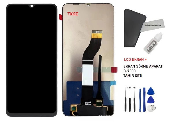 Xiaomi Redmi 13C Uyumlu Lcd Ekran Dokunmatik SERVİS Orijinali + B-7000 + TAMİR SETİ ürün görseli 1