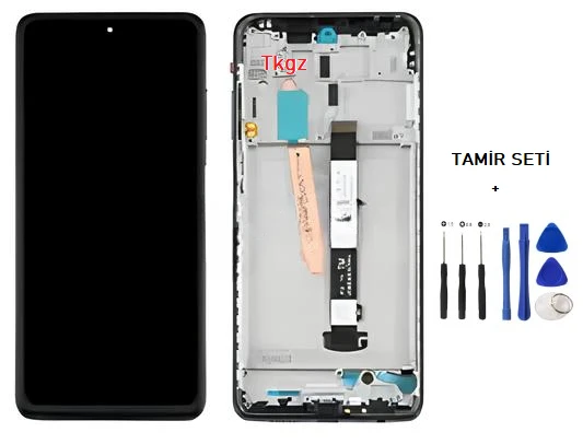 Xiaomi POCO X3 NFC Uyumlu Lcd Ekran Dokunmatik SERVİS Orijinali ÇITALI SİYAH + TAMİR SETİ ürün görseli