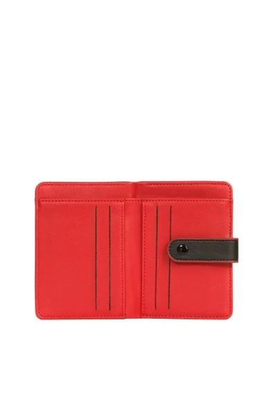 CENGİZ PAKEL Cengiz Pakel Kadın Mini Boy Çıt Çıt Detaylı Cüzdan – 65315M - Siyah/Kırmızı - 3