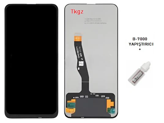 Huawei P Smart PRO Uyumlu Lcd Ekran Dokunmatik SERVİS Orijinali + B-7000 - 1