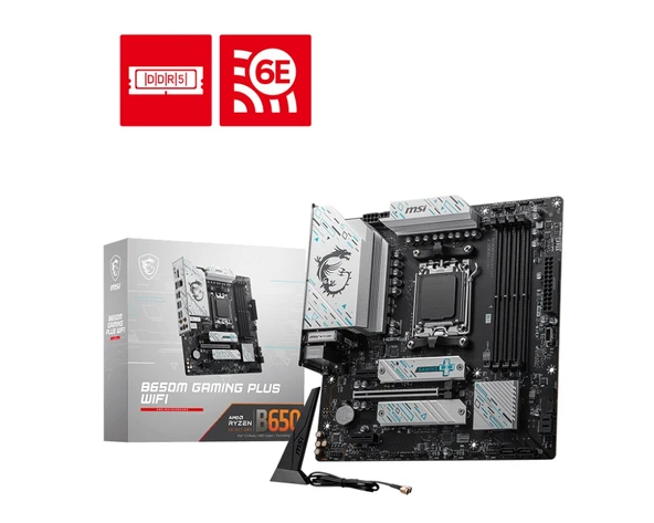 MSI B650M Gaming PLUS WIFI AMD B650 Soket AM5 DDR5 7200+(OC)MHz mATX Gaming Anakart