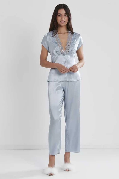 Pierre Cardin 6'lı Kaplı Gecelik Sabahlık Set 6325 Mist - 6