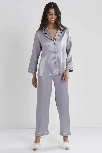 Pierre Cardin Saten Pijama Takımı 1200 Royal