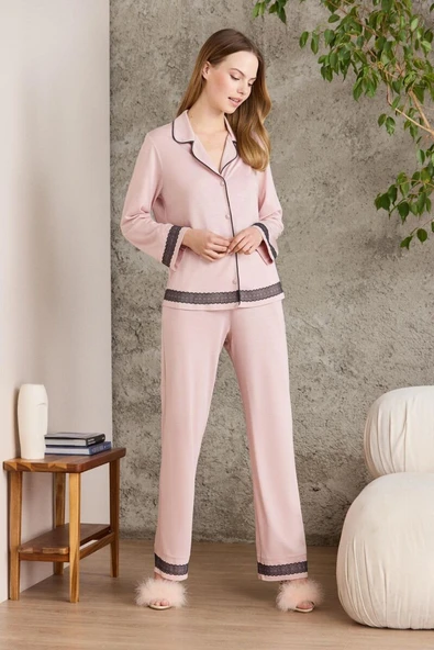 Pierre Cardin Pudra Penye Kadın Pijama Takımı 2200