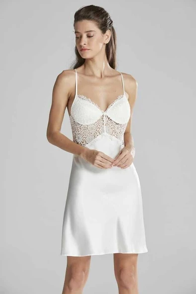 Pierre Cardin 6'lı Ekru Kaplı Midi Gecelik Sabahlık Set 6625 - 2