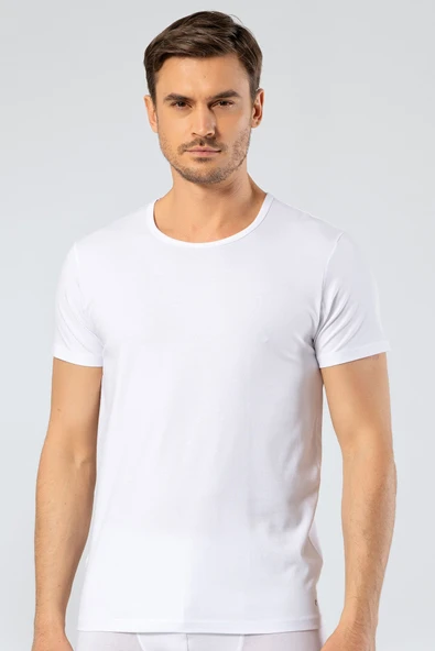 Cacharel - Bisiklet Yaka T-shirt 1305/Beyaz