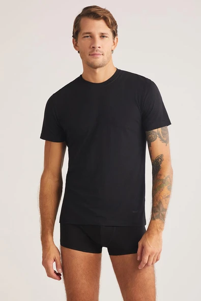 Kom James 2'li Modal Yuvarlak Yaka T-shirt - 7