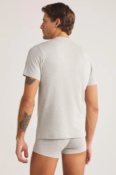 Kom James 2'li Modal Yuvarlak Yaka T-shirt - 6