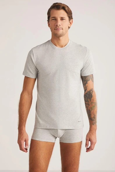 Kom James 2'li Modal Yuvarlak Yaka T-shirt - 4