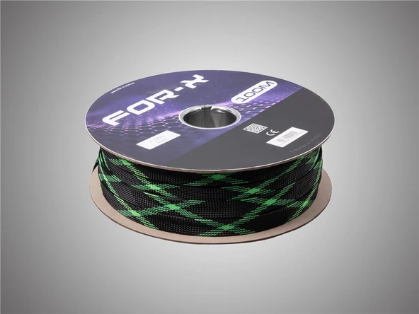FOR-X X-120YS YEŞİL-SİYAH 20MM 100 METRE KABLO ÇORABI