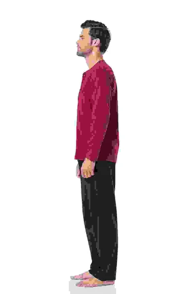 Pierre Cardin Erkek Pijama Takımı 5454 Bordo - 3