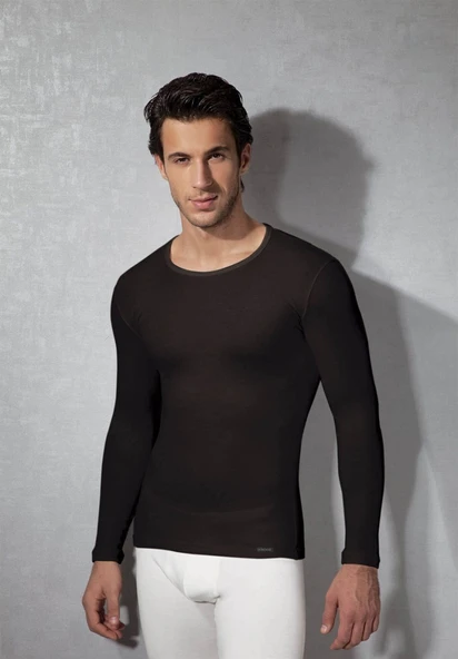 Doreanse Erkek Termal Polyester Yuvarlak Yaka Uzun Kollu T Shirt 2960 - 4