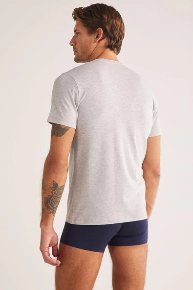 Kom Antonio V Yaka Pamuklu Erkek Tshirt - 6