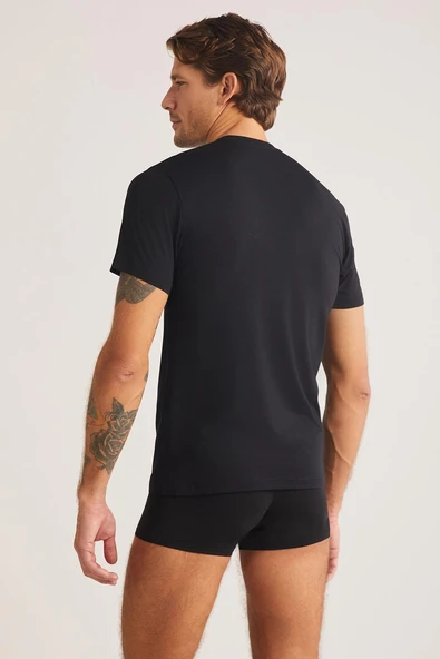 Kom James 2'li Modal Yuvarlak Yaka T-shirt - 9