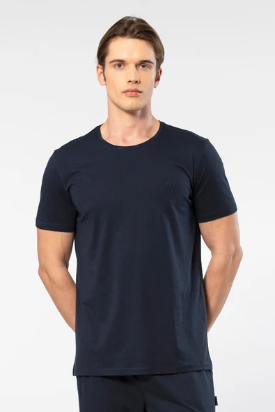 Cacharel Erkek Bisiklet Yaka T-Shirt (Slim Fit) 2169/Lacivert