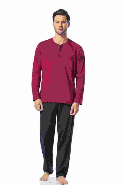 Pierre Cardin Erkek Pijama Takımı 5454 Bordo - 2