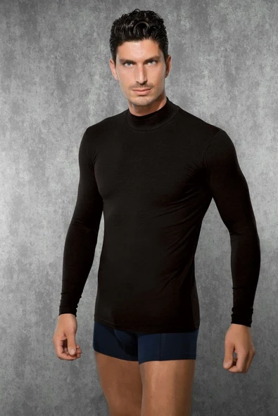 Doreanse Erkek Modal Boğazlı Yaka Uzun Kol T Shirt 2930 - 3