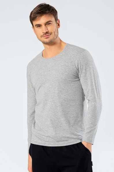 Cacharel Erkek Uzun Kollu T-Shirt 1333/Gri - 5