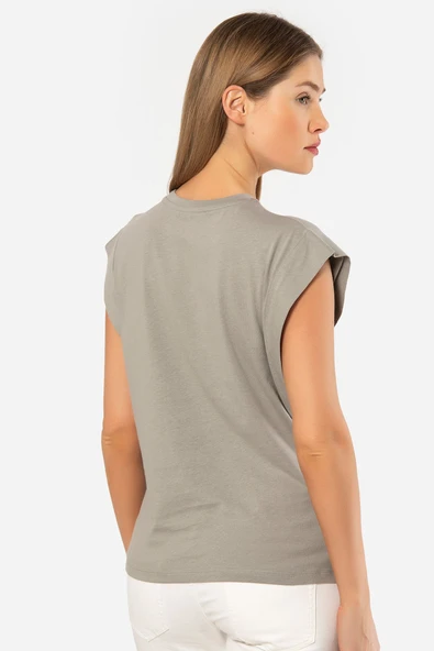 Türen Kadın Vatka Görünümlü T-shirt 3401/Gri - 3