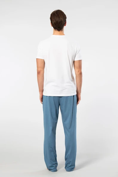 Cacharel Erkek 2192/Beyaz Kısa Kollu Modal Pijama Takımı - 7
