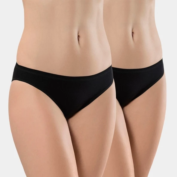 Türen Kadın Likralı 2'li Pamuklu Bikini Külot 230/Siyah