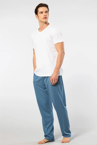 Cacharel Erkek 2192/Beyaz Kısa Kollu Modal Pijama Takımı - 4