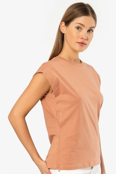 Türen Kadın Vatka Görünümlü T-shirt 3401/Somon - 2