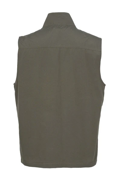 Yazlık Kumaş Yelek Haki Renk Dört Cepli  Spor Model - Resim 6