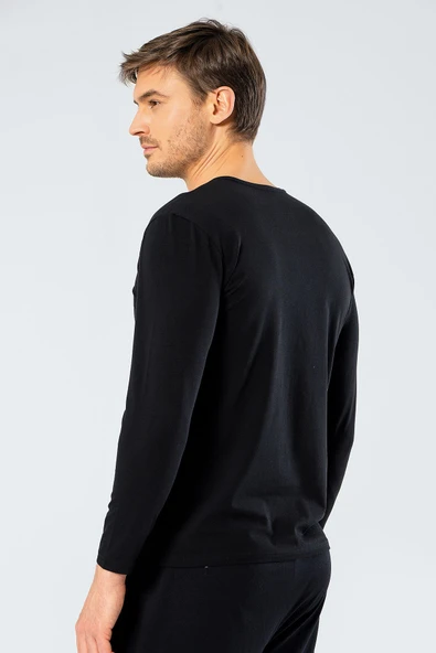 Cacharel Erkek V Yaka Likralı T-shirt 1332/Siyah - 2