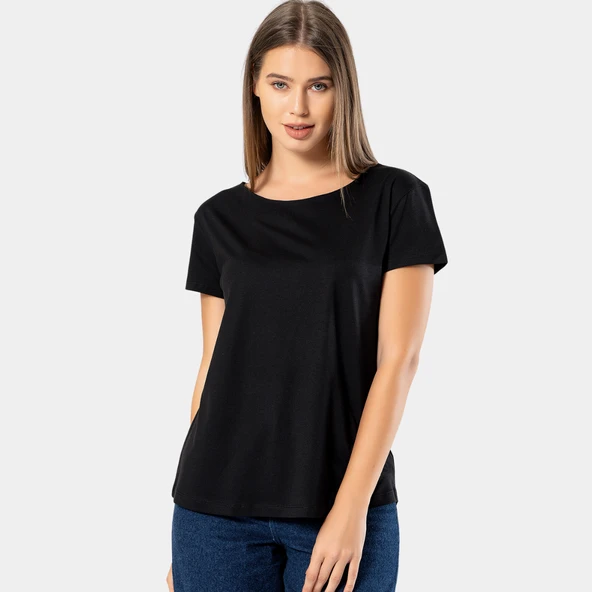 Wtshirt Kadın Siyah T-shirt Cannes/Siyah - 3