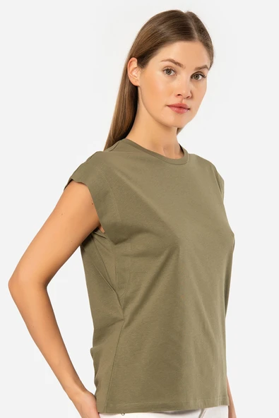 Türen Kadın Vatka Görünümlü T-shirt 3401/Haki - 2