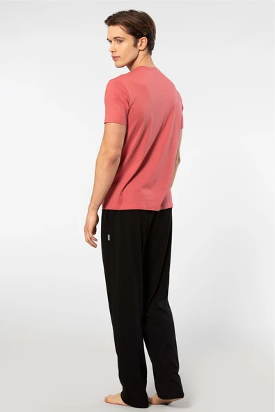 Cacharel Erkek 2192/Mercan Kısa Kollu Modal Pijama Takımı - 3