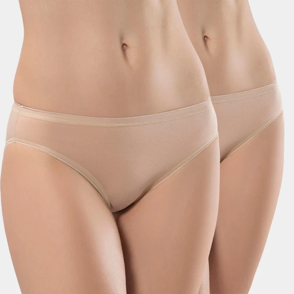 Türen Kadın Likralı 2'li Pamuklu Bikini Külot 230/Ten