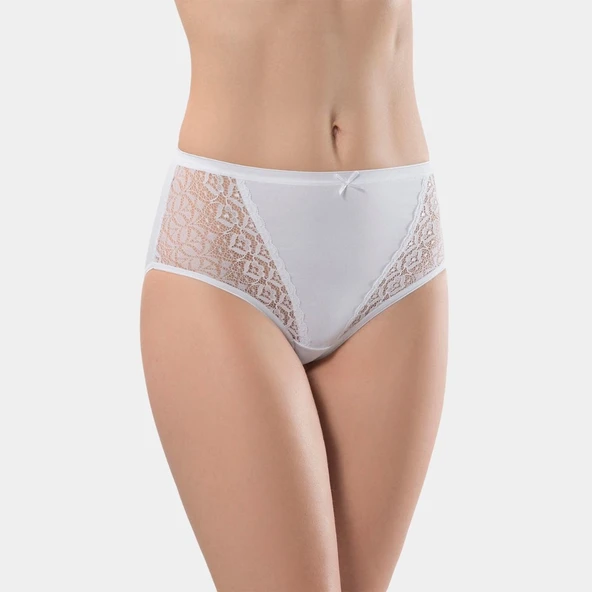 Türen Kadın Likralı Dantelli Külot (2'li Paket) 279/Beyaz - 2