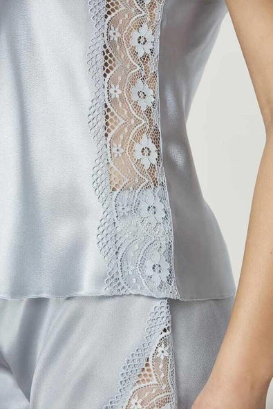 Pierre Cardin 438 Saten Şort Takım Mist - 2