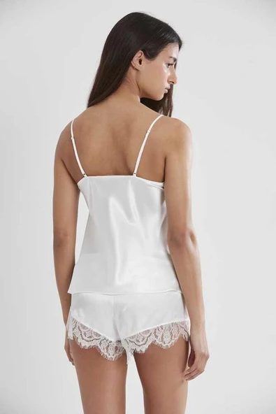 Pierre Cardin Saten 3lü Kimono Şort Takımı 2490 Ekru - 3