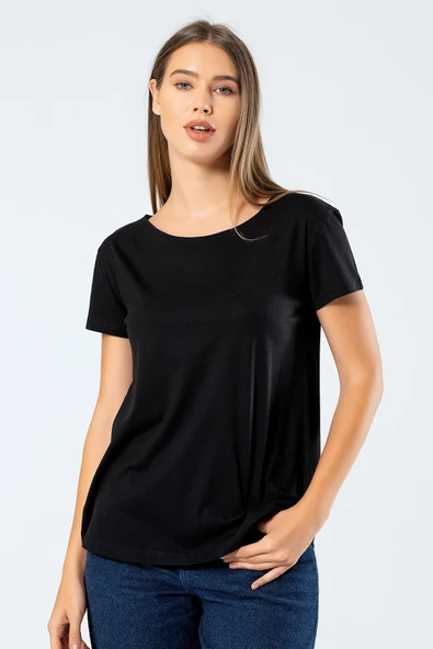 Wtshirt Kadın Siyah T-shirt Cannes/Siyah - 6