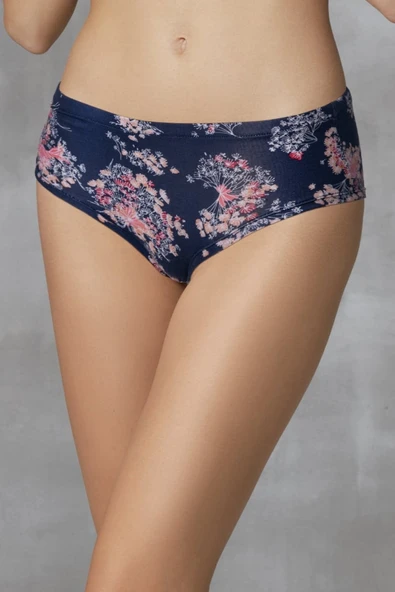 DOREANSE Kadın Pembe & Çiçek Desenli 3'lü Külot Slip 7128 - 3