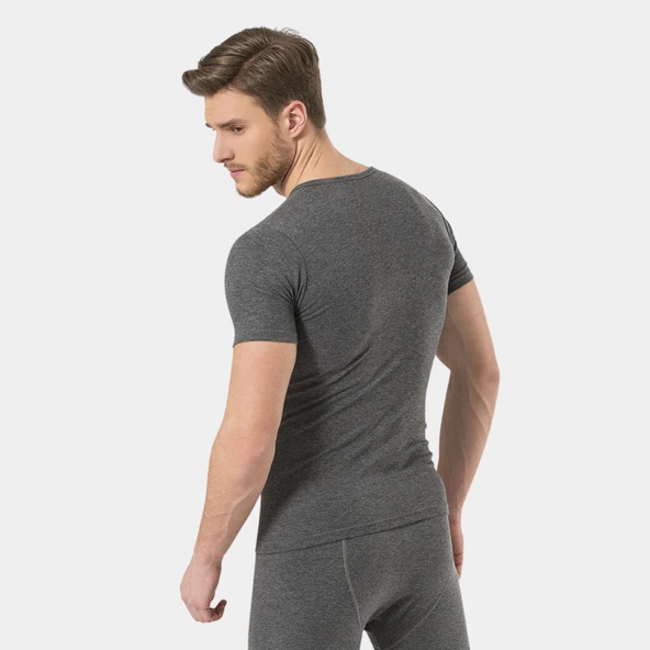 Türen Termal V Yaka Kısa Kol (Unisex) 191/Gri - 3